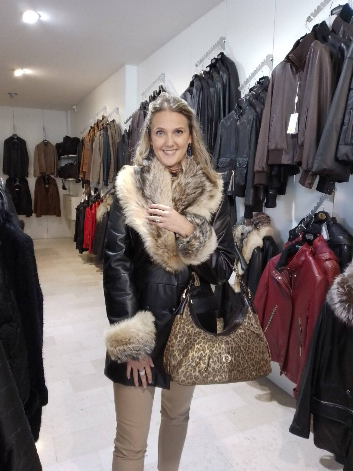Giacca di pelle imbottita donna shop